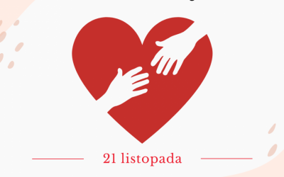 dłonie z sercem - napis dzień pracownika socjalnego  21 listopada