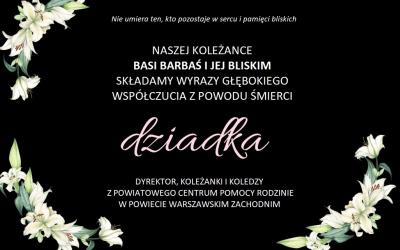 KONDOLENCJE NA CZARNYM TLE