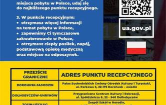 Informacja dla uchodźców z Ukrainy w języku polskim