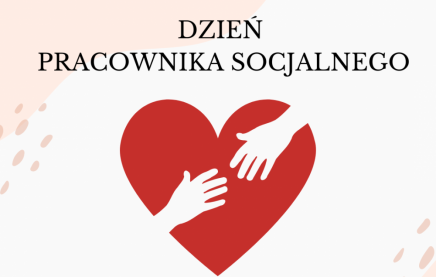 dłonie z sercem - napis dzień pracownika socjalnego  21 listopada