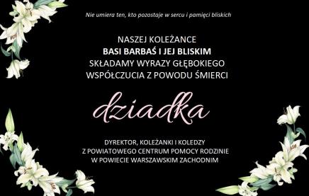 KONDOLENCJE NA CZARNYM TLE