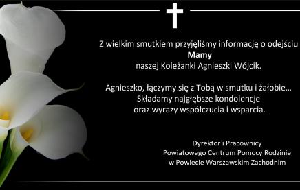 KONDOLENCJE TEKST NA CZARNYM TLE