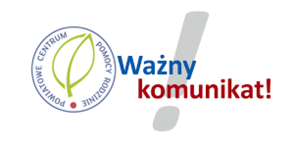 logo PCPR z napisem Ważny komunikat !