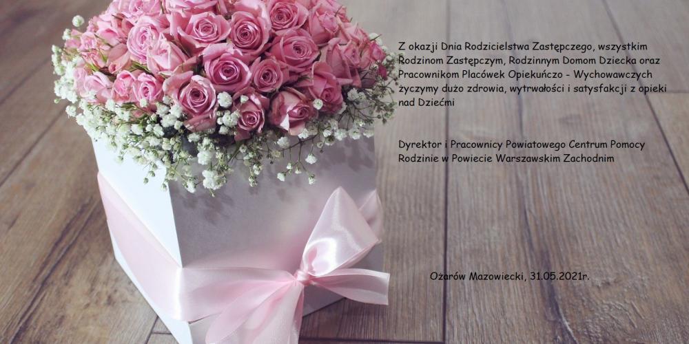 bukiet kwiatów i tekst zyczeń z okazji  Dnia Rodzicielstwa Zastępczego