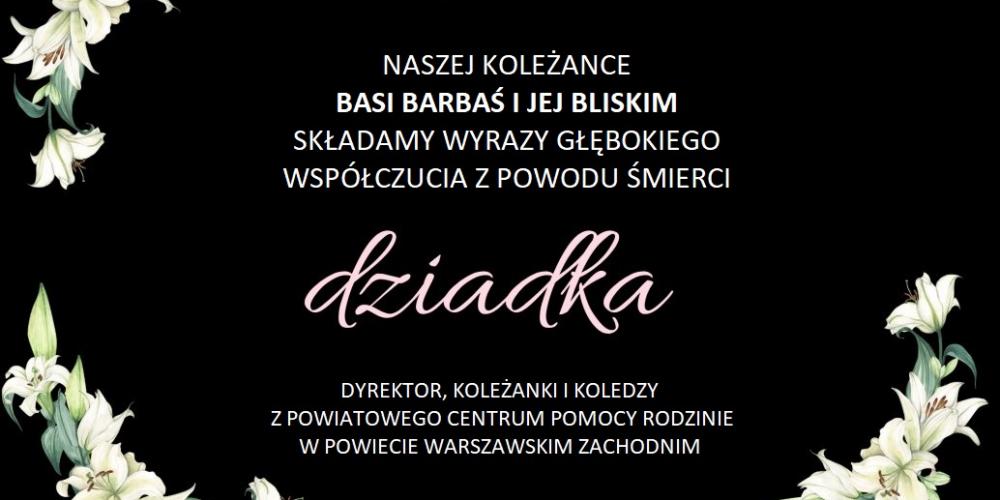 KONDOLENCJE NA CZARNYM TLE