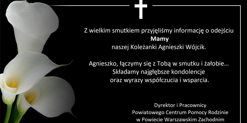 KONDOLENCJE TEKST NA CZARNYM TLE